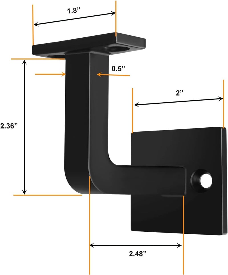 3TO Handrail Brackets - 4 Pack L-Shape Black Modern Design for Easy Installation Support Running LED Low-Voltage Cables - Image 2